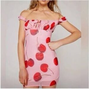 Urban Outfitters Kimchi Blue‎ Cherry Bianca Mini Dress